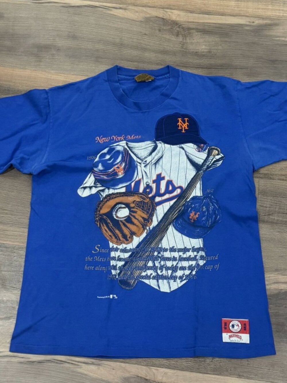 Vintage New York Mets Tee 1990s Med Nutmeg Cooperstown Collection